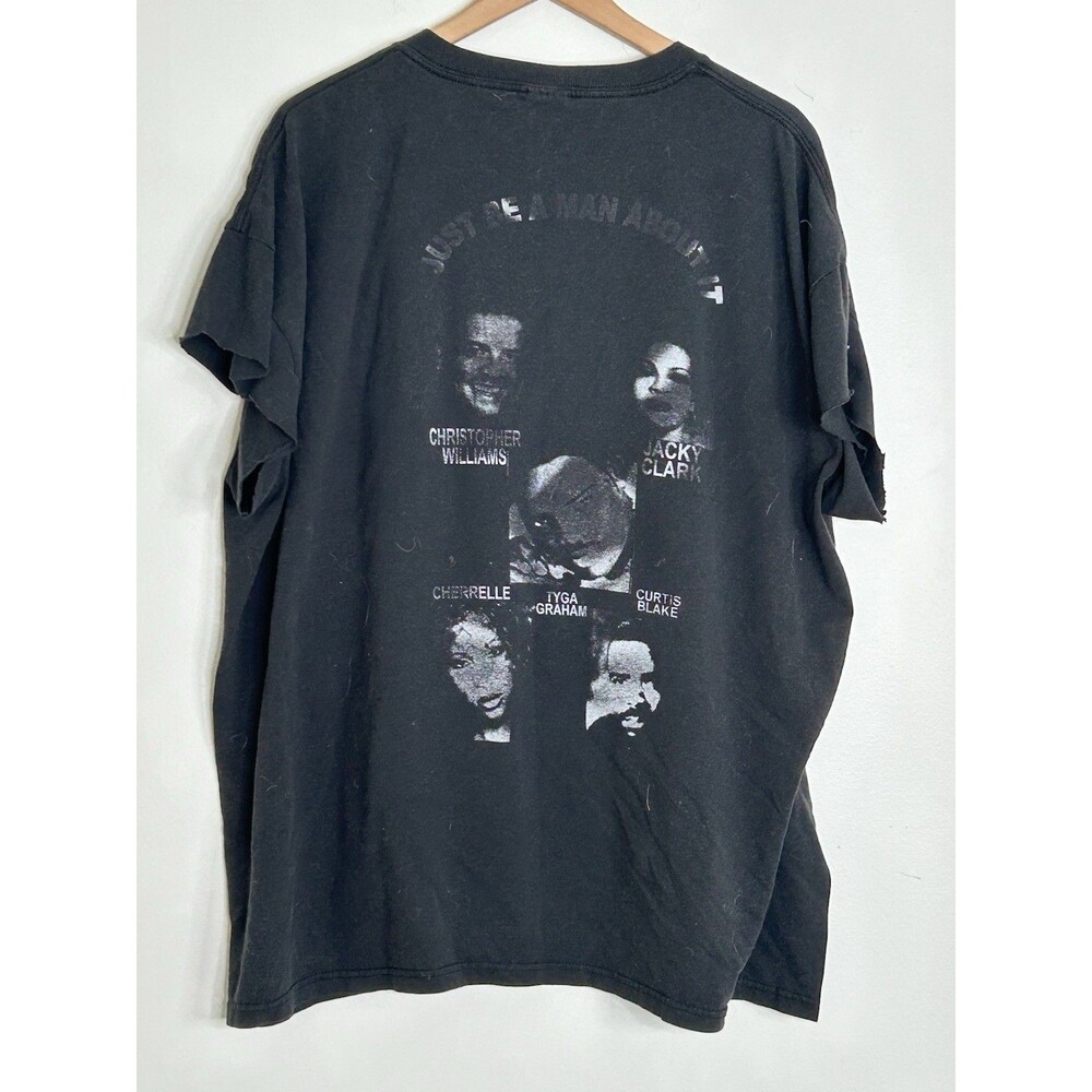 Vtg Anvil TShirt 2X Just Be Man About It Musical Gospel Theater Too Bless Stress